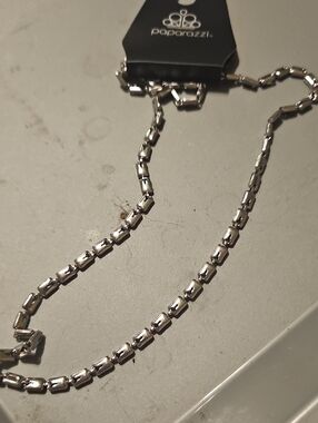 paparazzi Silver-Tone Box Link Necklace